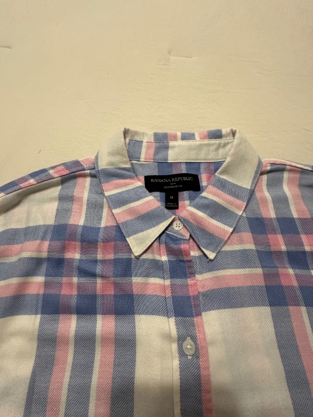 NWOT Banana Republic Boyfriend Fit Plaid Flannel Shirt - Size M
